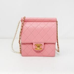 Chanel Pink Pearl Chain Flap Bag